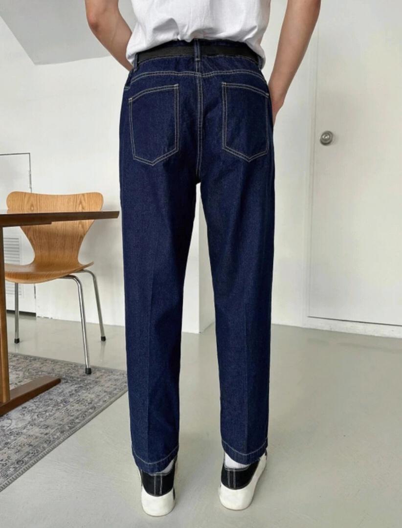 Premium Men's Dark Blue Straight Fit Denim Jeans