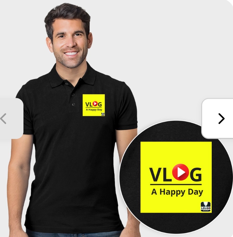 Vlog A Happy Day Premium Black Cotton T-Shirt